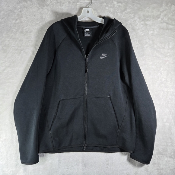 Nike Tech Jacket Full Zip Up Hoodie Mens Size Medium M Black Performance 928483 - Picture 1 of 13